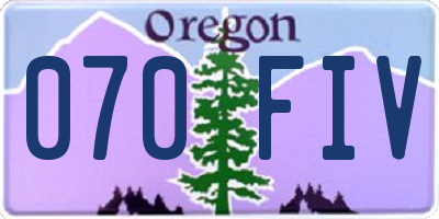 OR license plate 070FIV
