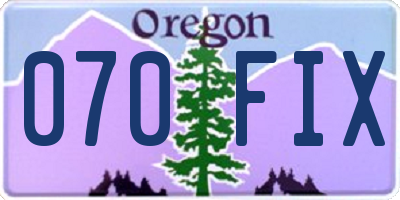 OR license plate 070FIX