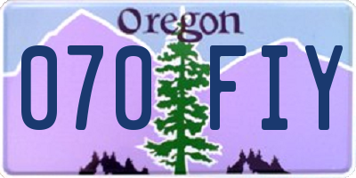 OR license plate 070FIY