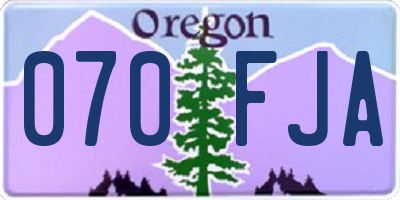 OR license plate 070FJA