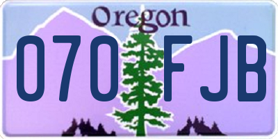 OR license plate 070FJB
