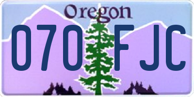 OR license plate 070FJC