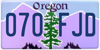 OR license plate 070FJD