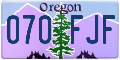 OR license plate 070FJF