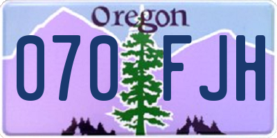 OR license plate 070FJH