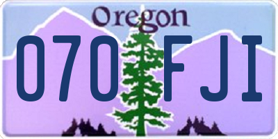 OR license plate 070FJI