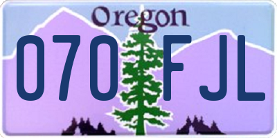 OR license plate 070FJL