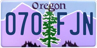 OR license plate 070FJN