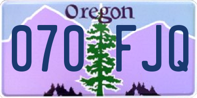 OR license plate 070FJQ