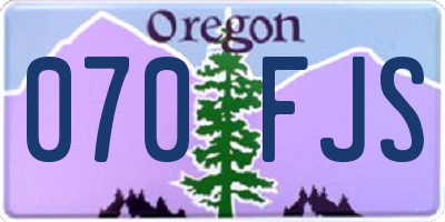 OR license plate 070FJS