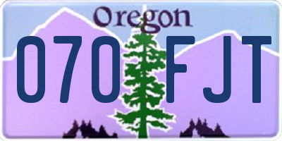 OR license plate 070FJT