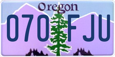 OR license plate 070FJU