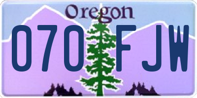 OR license plate 070FJW