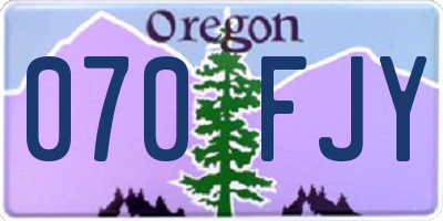 OR license plate 070FJY