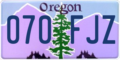 OR license plate 070FJZ