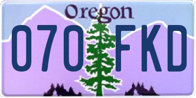 OR license plate 070FKD