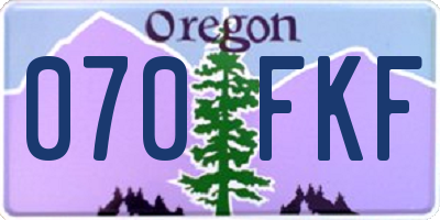 OR license plate 070FKF