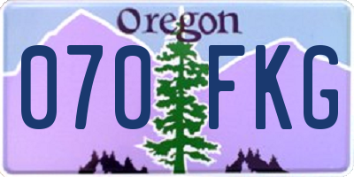 OR license plate 070FKG