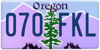 OR license plate 070FKL