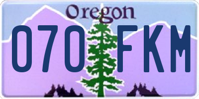 OR license plate 070FKM