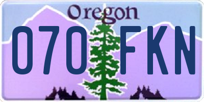 OR license plate 070FKN