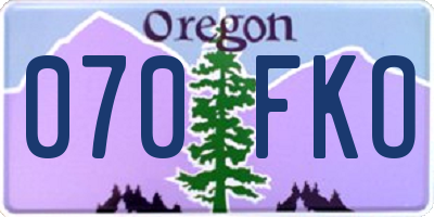 OR license plate 070FKO
