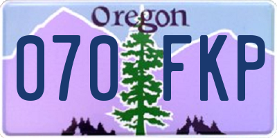 OR license plate 070FKP