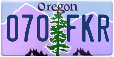 OR license plate 070FKR