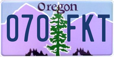 OR license plate 070FKT