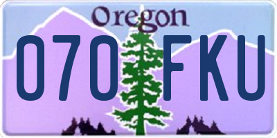 OR license plate 070FKU