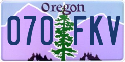 OR license plate 070FKV