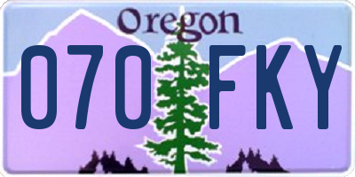 OR license plate 070FKY