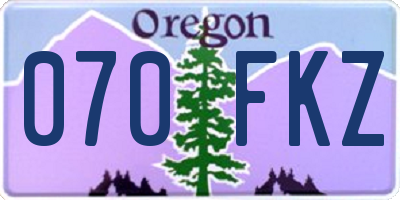 OR license plate 070FKZ