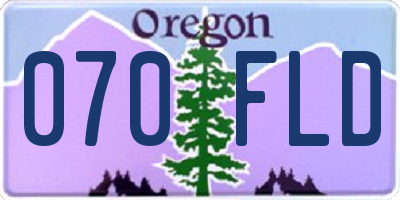 OR license plate 070FLD