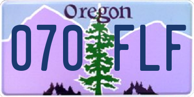 OR license plate 070FLF