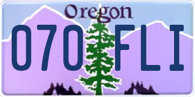 OR license plate 070FLI