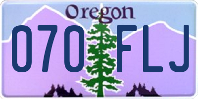 OR license plate 070FLJ
