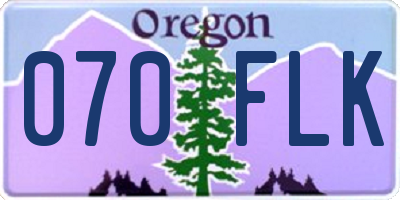 OR license plate 070FLK