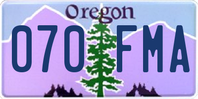 OR license plate 070FMA