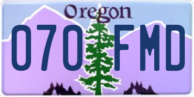 OR license plate 070FMD