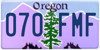 OR license plate 070FMF