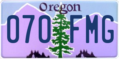 OR license plate 070FMG