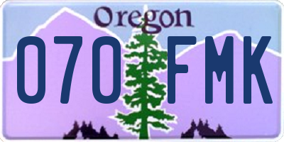 OR license plate 070FMK