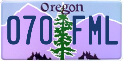 OR license plate 070FML