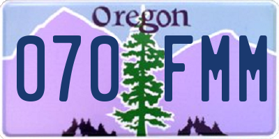 OR license plate 070FMM
