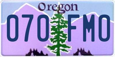 OR license plate 070FMO
