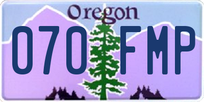 OR license plate 070FMP