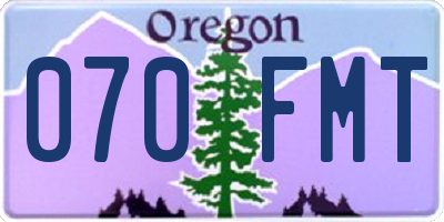 OR license plate 070FMT