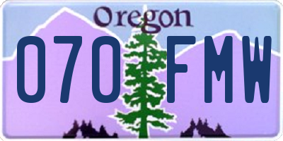 OR license plate 070FMW