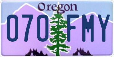 OR license plate 070FMY